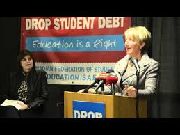 Premier Dunderdale speaking at the 2012 CFS National day of action at Memorial University